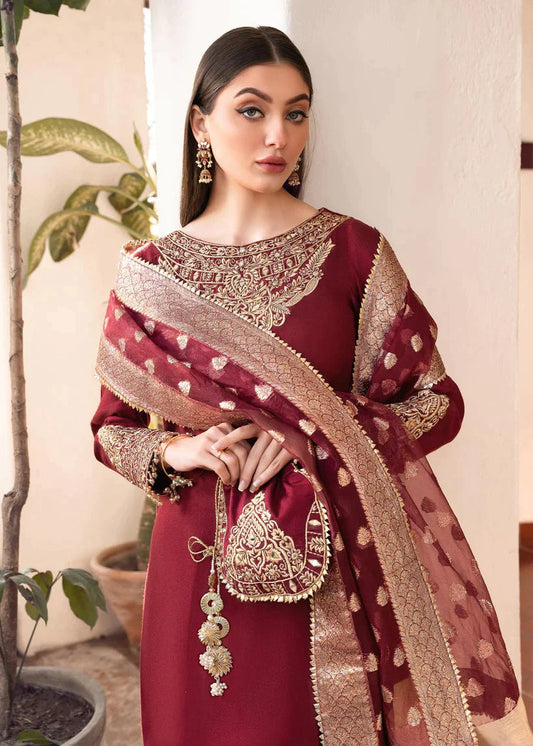 3 Piece Shamooz Silk With Organza Jacquard Banarsi Duppatta