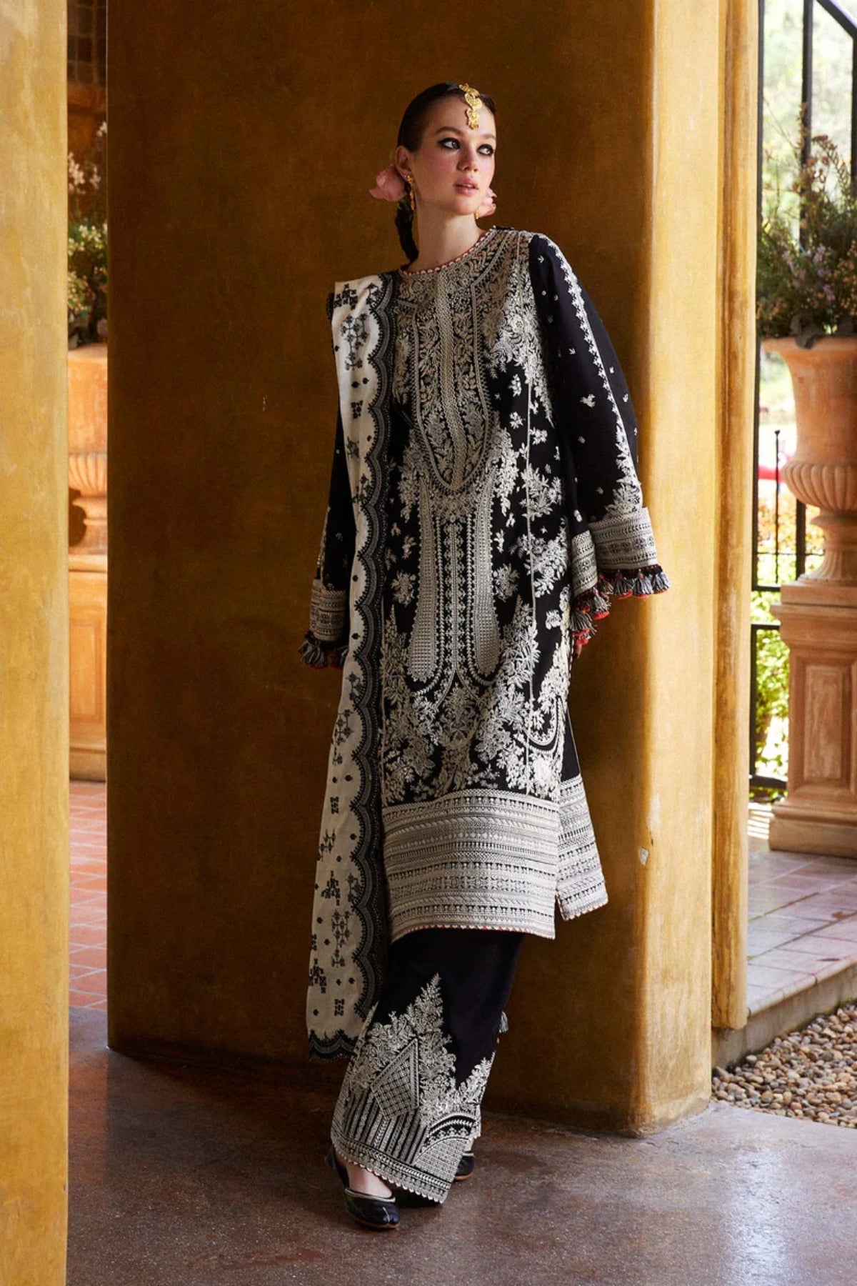 Hussain Rehar Unstitched Luxury Dhanak Heavy Embroidered 3PC Suit
