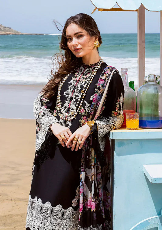Elaf Luxury Embroidered Lawn 3Pc Suit with Printed Dupata SS-1001