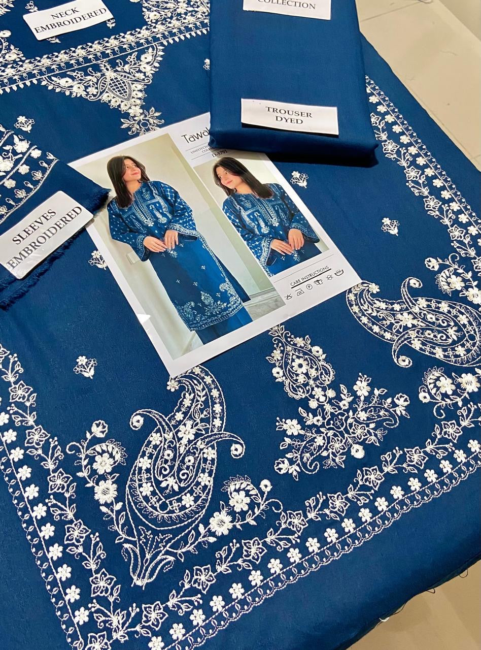 Dhanak 2pc Unstitched Embroidered