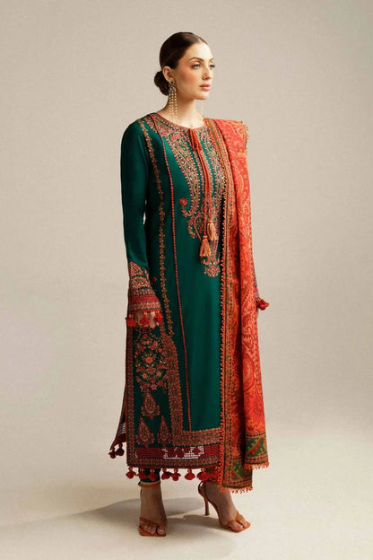 Hussain Rehar Unstitched Luxury Dhanak Heavy Embroidered 3PC Suit
