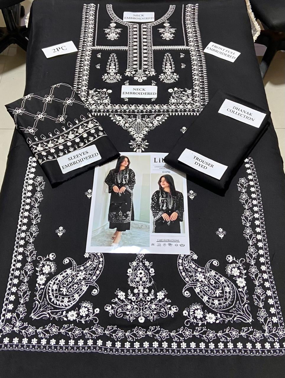 Dhanak 2pc Unstitched Embroidered