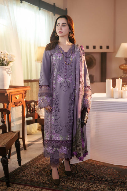3PC Unstitched Luxury Lawn Chikenkari Heavy Embroidered Suit