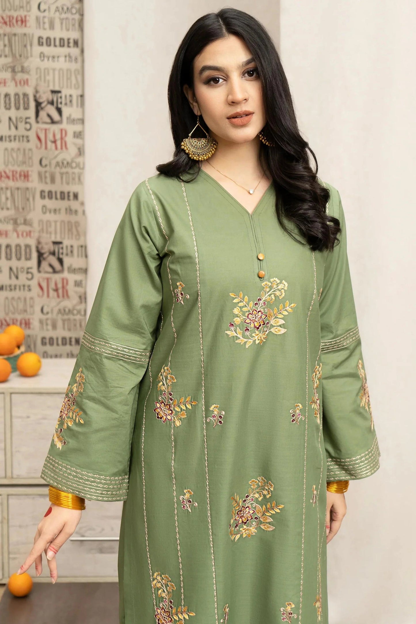 URGE - 3PC Lawn EMBROIDERED SHIRT WITH MONARK PRINTED DUPATTA