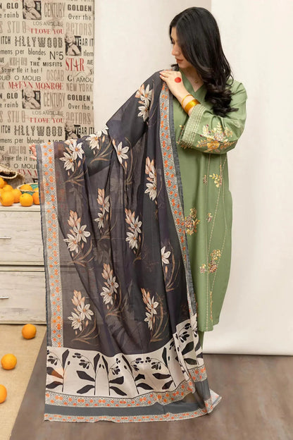 URGE - 3PC Lawn EMBROIDERED SHIRT WITH MONARK PRINTED DUPATTA