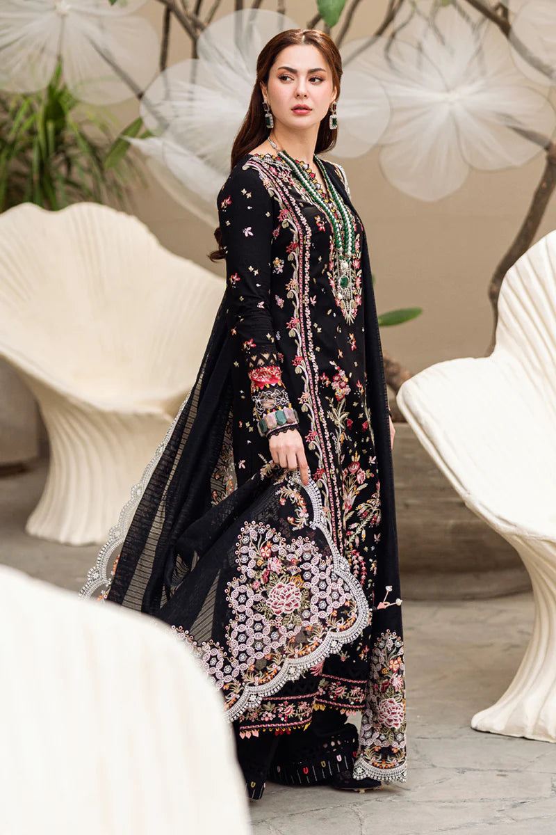 Qalamkar Unstitched Luxury Dhanak Heavy Embroidered 3PC Suit