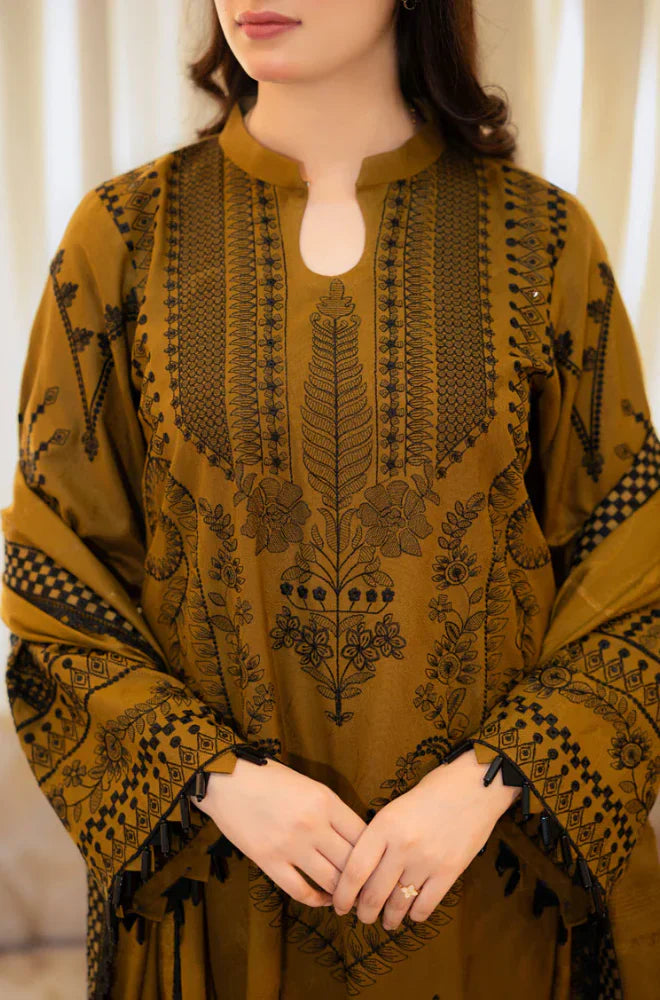 Winter 3PC Dhanak Embroidered Suit - LIBASS