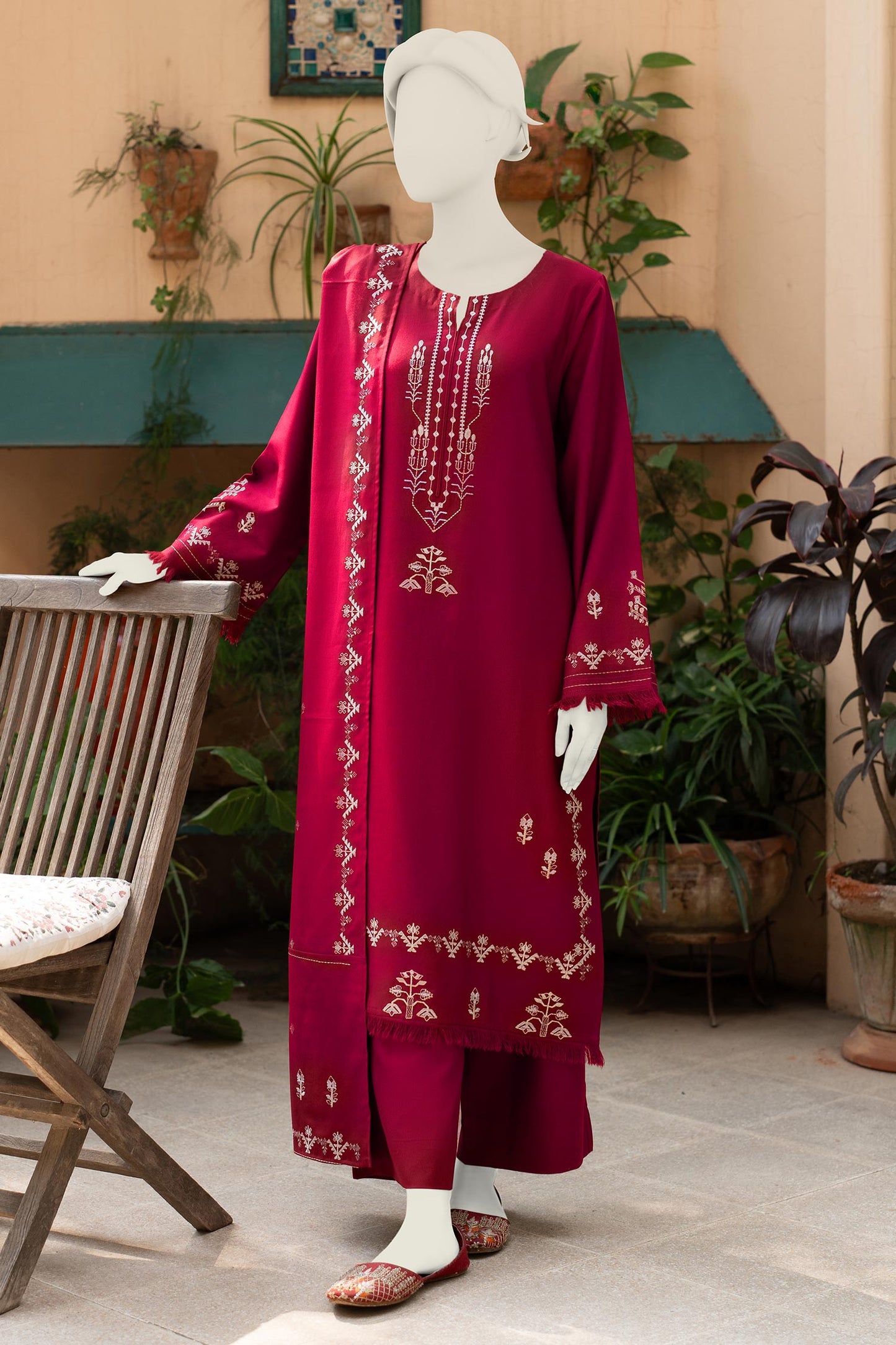 3pc Unstitched Dhanak Fabric with Dhanak Shawl