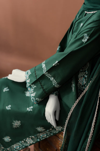 3Pc unstitched Dhanak With Plain Shawl