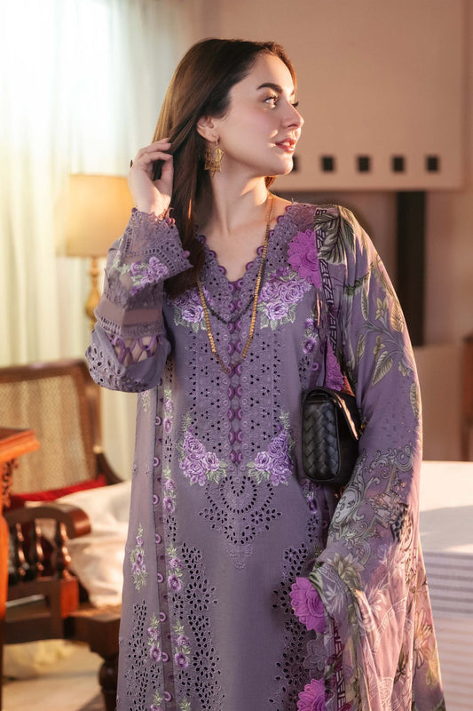3PC Unstitched Luxury Lawn Chikenkari Heavy Embroidered Suit