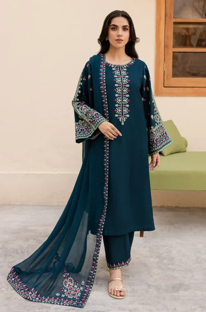 Batik Sapphire 3PC Lawn Embroidered Suit