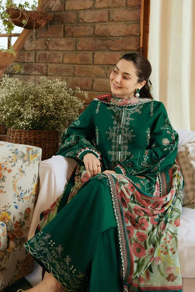 3PC LAWN EMBROIDERED SHIRT WITH MONAR PRINTED DUPATTA
