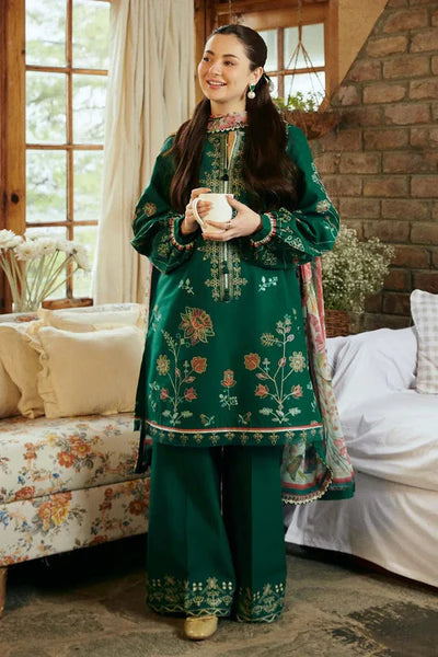 3PC LAWN EMBROIDERED SHIRT WITH MONAR PRINTED DUPATTA