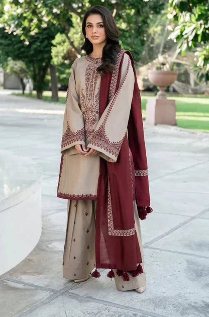 Baroque - 3PC Lawn Embroidered Suit