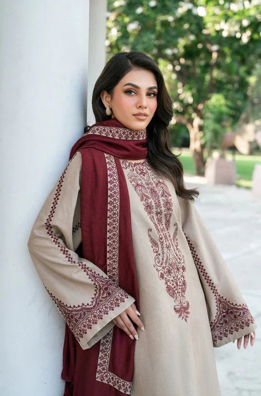 Baroque - 3PC Lawn Embroidered Suit