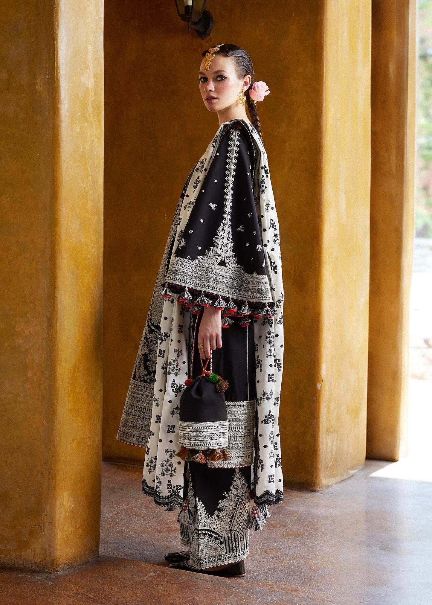 Hussain Rehar Unstitched Luxury Dhanak Heavy Embroidered 3PC Suit