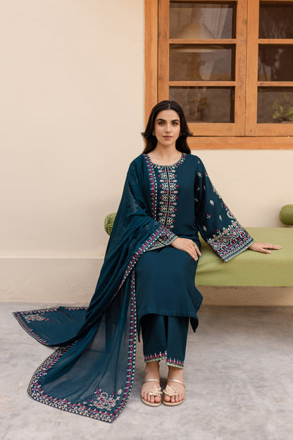 Batik Unstitched Luxury Dhanak Heavy Embroidered 3PC Suit