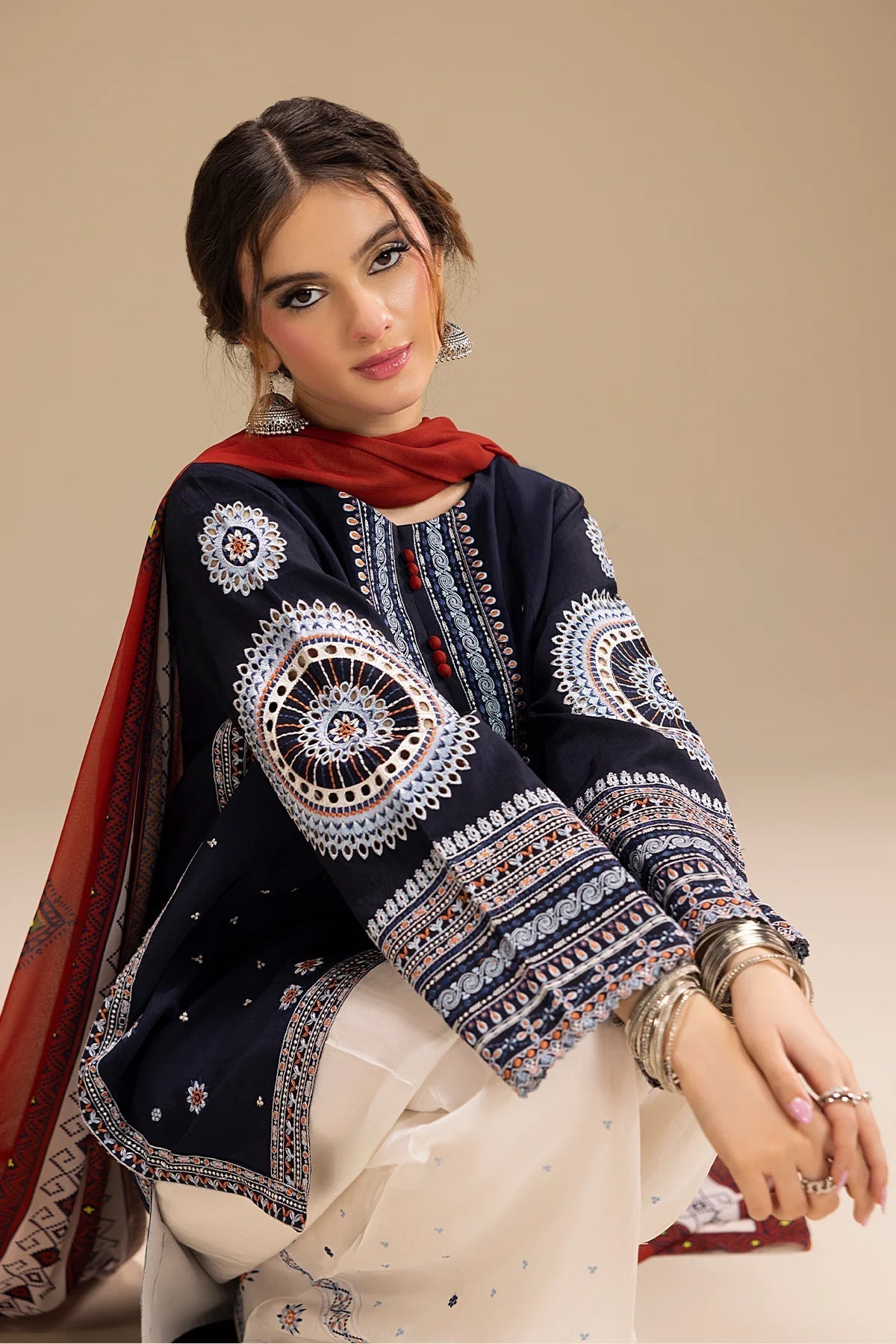 Jazmin Unstitched Luxury Dhanak Heavy Embroidered 3PC Suit