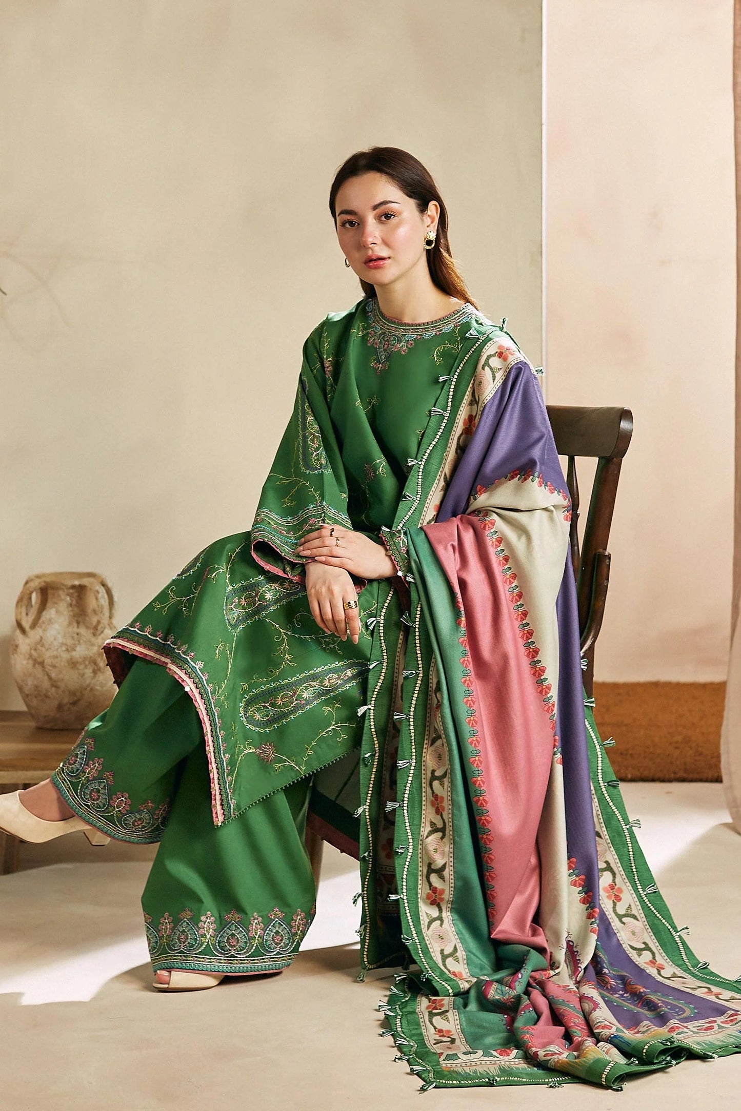 Zara Shahjahan Unstitched Luxury Dhanak Heavy Embroidered 3PC Suit