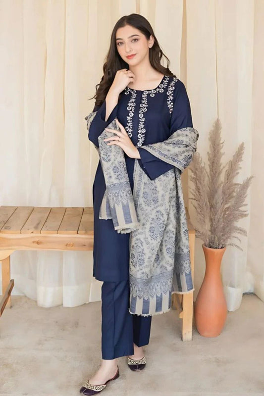 Asling Unstitched Luxury Dhanak Heavy Embroidered 3PC Suit