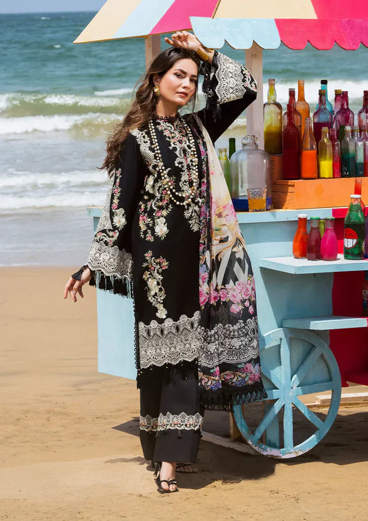 Elaf Luxury Embroidered Lawn 3Pc Suit with Printed Dupata SS-1001